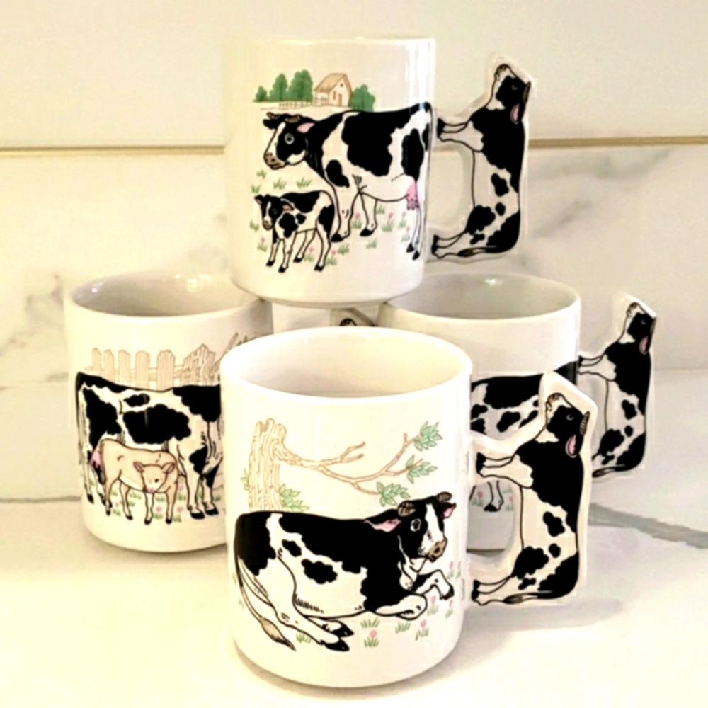 Coffee Mugs "Cows in a Pasture" Set of 4